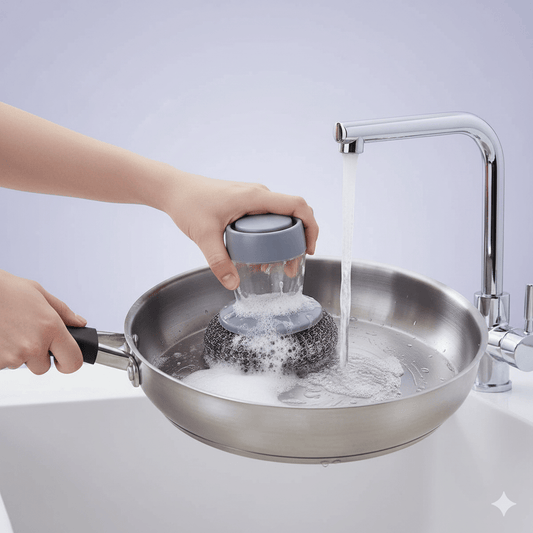 2 in 1 Liquid Soap Dispensing Palm Brush Buy 1 Get 1 Free 🔥 - S - PRIMEMART