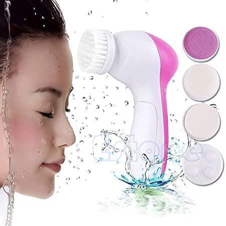 5 in 1 Portable Electric Facial Cleaner Battery Powered Multifunction Massager, - S-PRIMEMART