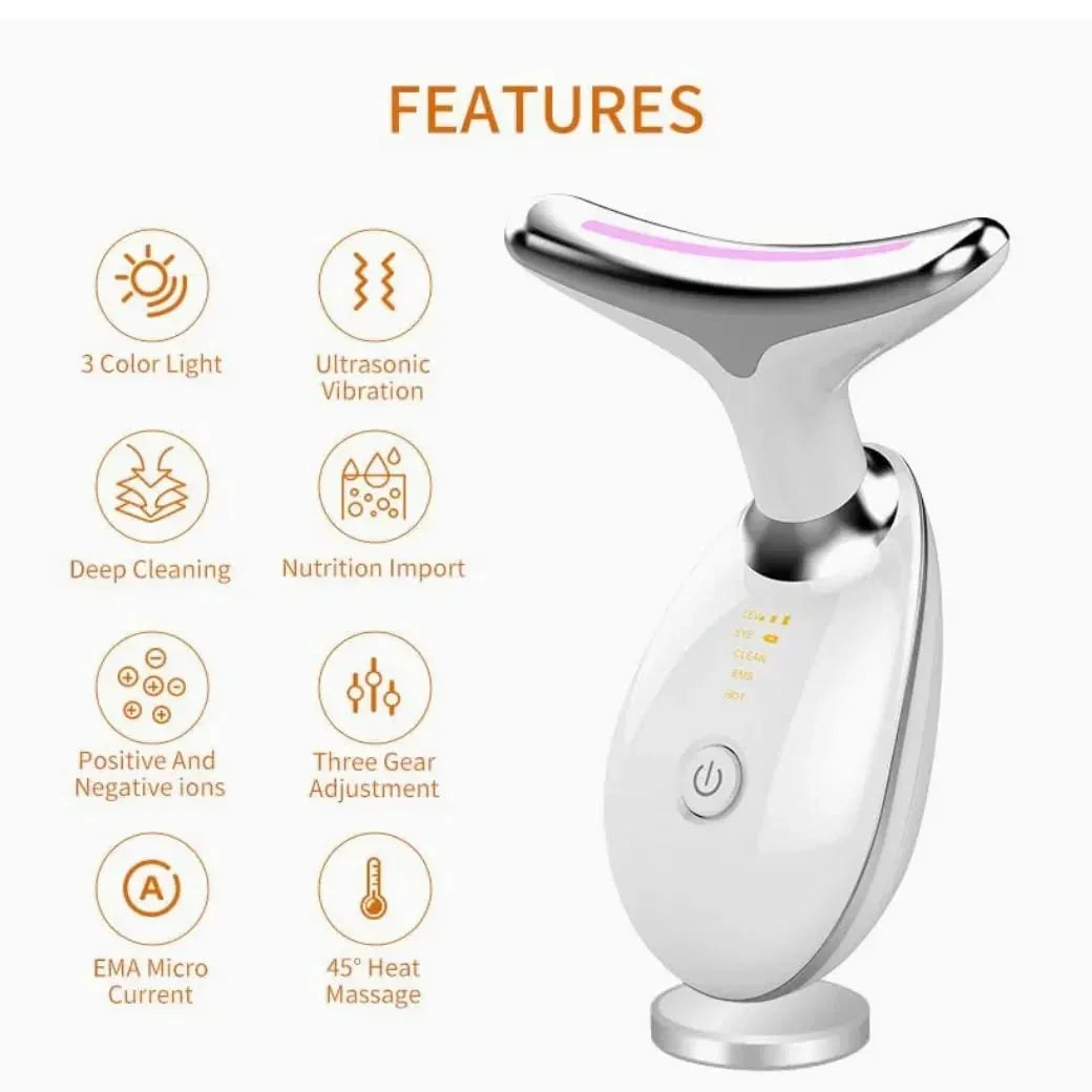 Neck & Face Skin Tightening Device – 7-in-1 LED Therapy - S-PRIMEMART