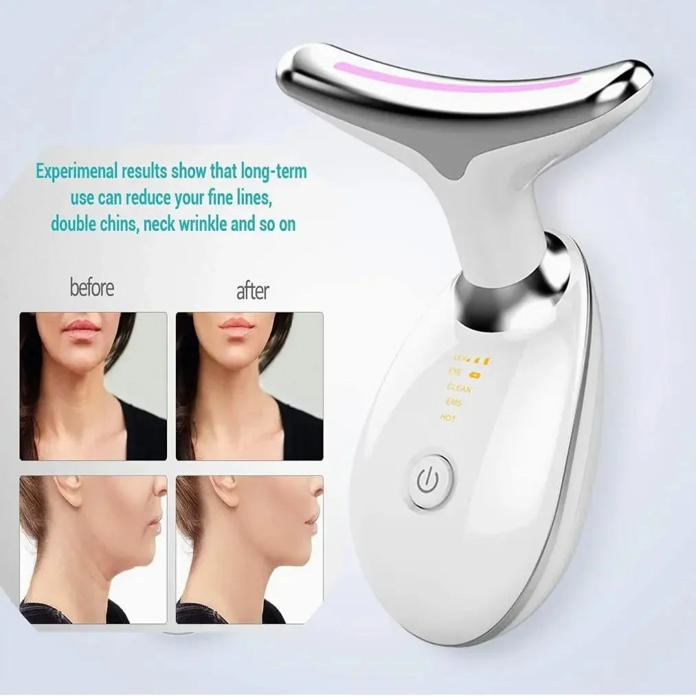 Neck & Face Skin Tightening Device – 7-in-1 LED Therapy - S-PRIMEMART