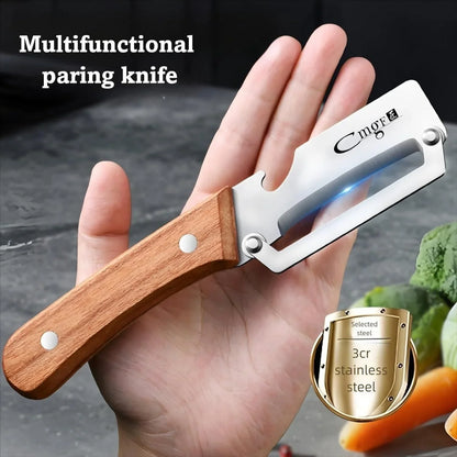 Kitchen Peeler with Wooden Handle & Bottle Opener - S-PRIMEMART