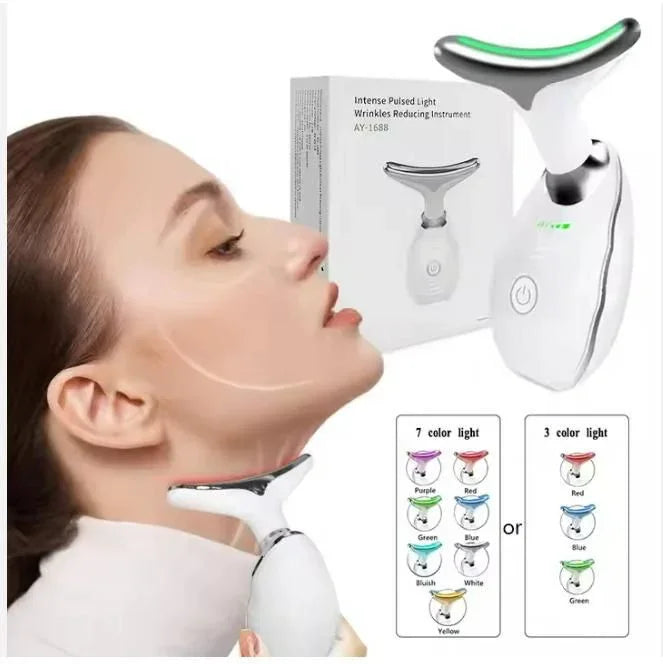 Neck & Face Skin Tightening Device – 7-in-1 LED Therapy - S-PRIMEMART